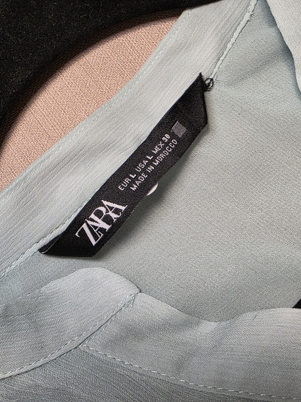 NWOT ZARA ELASTIC DETAIL MIDI DRESS - Sea green 0/0387/171/982/04 Size L - Picture 6 of 8